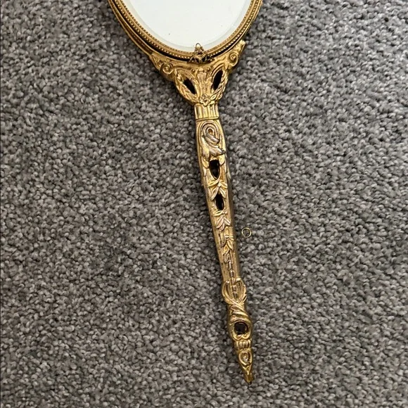 Vintage Brass Handheld Mirror - Picture 2 of 4